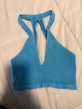 Tiger Friday Blue Ribbed bra